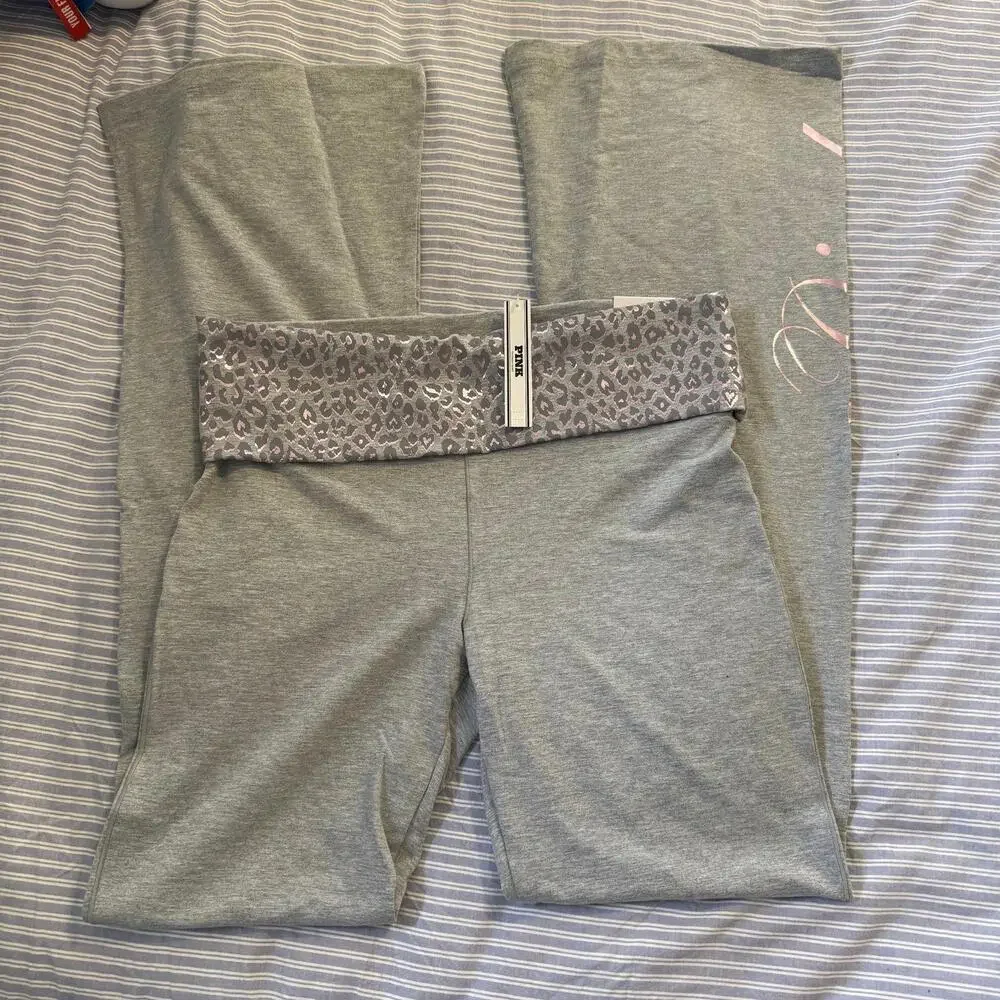 Y2K Victoria's Secret All Day Cotton Foldover Waist Flare Yoga Pants